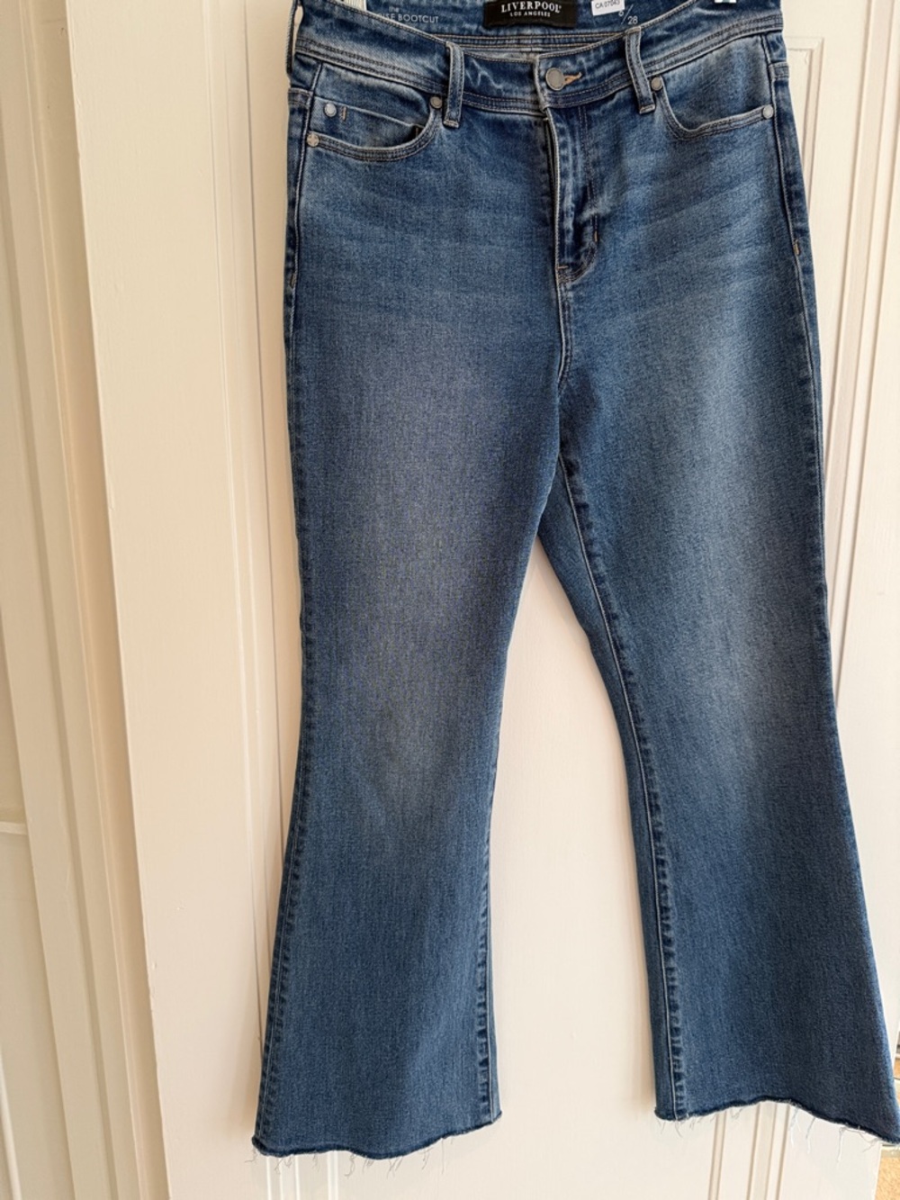 Liverpool Medium Blue Flared Wide Leg Jeans